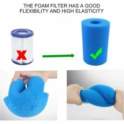 ALMI Filtre De Piscine En Mousse, 2 Pièces Éponge Filtrante Type A, Éponge En Mousse De Rechange Pour Filtre De Piscine, Filtre Piscine Lavable, Filtre Éponge Cartouche, Filtre Spa Reutilisable -Pompe et filtre de piscine Soldes 57012292 5