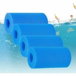 ALMI Éponge Filtrante Type A 10*20cm,Mousse Pour Filtre Piscine Reutilisable 4 Pcs,Filtre Éponge Cartouche,Filtre De Piscine En Mousse,Réservoir De Poissons Filtre Éponge,Eponge De Filtre Pour Aquarium
