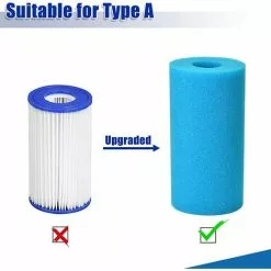 ALMI 4 Pièces Éponge Filtrante Type A, Cartouche De Filtre En Mousse, Mousse Pour Filtre Piscine, Réutilisables Et Lavables, Filtre En Mousse Pour Spa, Piscine, Jacuzzi -Pompe et filtre de piscine Soldes 57012716 4