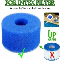 ALMI 4 Pièces Filtre Spa Éponge Filtrante Pour Type S1, Remplacement Lavable Pour Outil De Nettoyage De Cartouche De Cartouche De Papier Filtre De Type Intex S1, 7,3 X 10,8 X 10,8 Cm -Pompe et filtre de piscine Soldes 57012744 4