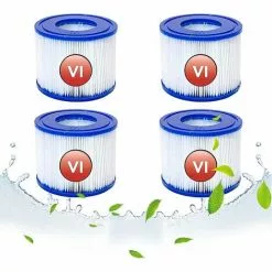 ALMI Cartouches Filtrantes De Rechange Pour Bestway VI, Filtre Cartridge VI Pour Miami, Pour Vegas, Pour Monaco-Taille, Pour Bestway 58323, 58239, 90352E (4 Pièces)