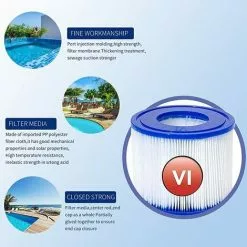 ALMI Cartouches Filtrantes De Rechange Pour Bestway VI, Filtre Cartridge VI Pour Miami, Pour Vegas, Pour Monaco-Taille, Pour Bestway 58323, 58239, 90352E (4 Pièces) -Pompe et filtre de piscine Soldes 57115377 4
