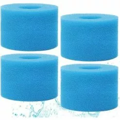 ALMI Lot De 4 Cartouches Filtrantes En Mousse Pour Intex De Type S1, Cartouche De Filtre En Mousse Pour Intex Pure Spa, Cartouche De Mousse éponge Pour Type S1