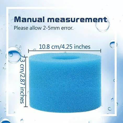 ALMI Lot De 4 Cartouches Filtrantes En Mousse Pour Intex De Type S1, Cartouche De Filtre En Mousse Pour Intex Pure Spa, Cartouche De Mousse éponge Pour Type S1 5 ALMI Lot De 4 Cartouches Filtrantes En Mousse Pour Intex De Type S1, Cartouche De Filtre En Mousse Pour Intex Pure Spa, Cartouche De Mousse éponge Pour Type S1 – Image 5