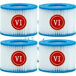 CHANCEY Cartouche Defiltre Piscine Type VI, Pour Bestway Type VI Pool Filter, Taille 6-58323 Pour Filtre Spa Pour Bestway, Pour Nettoyage Filtre Spa, 4Pcs,Bleu,SEMAket