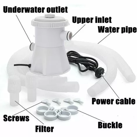 IRISFR Pompe Filtre De Piscine Électrique, Pompe De Filtration Pompe De Circulation De Nettoyeur De Piscine Adaptée Aux Piscines Souterraines, Piscine Gonflable Pour Enfants, Piscine De Support,Lilaris 2 IRISFR Pompe Filtre De Piscine Électrique, Pompe De Filtration Pompe De Circulation De Nettoyeur De Piscine Adaptée Aux Piscines Souterraines, Piscine Gonflable Pour Enfants, Piscine De Support,Lilaris – Image 2