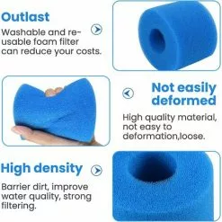 TRIOMPHE 4 Pièces Filtre En Mousse Pour Spa,T-Audace Éponge Filtrante Type A，Filtre En Mousse，Cartouche De Filtre En Mousse Réutilisables Et Lavables，Mousse Pour Piscine，Spa，Jacuzzi (10.8 * 7.3 * 4) -Pompe et filtre de piscine Soldes 57583654 3