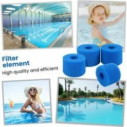 TRIOMPHE 4 Pièces Filtre En Mousse Pour Spa,T-Audace Éponge Filtrante Type A，Filtre En Mousse，Cartouche De Filtre En Mousse Réutilisables Et Lavables，Mousse Pour Piscine，Spa，Jacuzzi (10.8 * 7.3 * 4) -Pompe et filtre de piscine Soldes 57583654 5