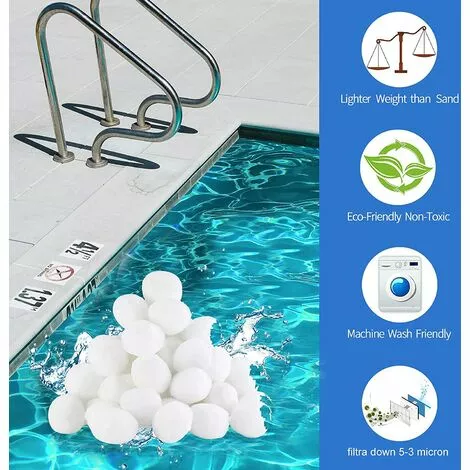 ABCRITAL Filtre Balls Balles De Filtration, Filtre Pour Piscine De 700G/1400G Peut Remplacer 25Kg/50Kg Sable Filtrant, Convient À Divers Systèmes De Filtration Boules De Filtre De Piscine 5 ABCRITAL Filtre Balls Balles De Filtration, Filtre Pour Piscine De 700G/1400G Peut Remplacer 25Kg/50Kg Sable Filtrant, Convient À Divers Systèmes De Filtration Boules De Filtre De Piscine – Image 5
