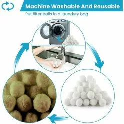 TANABATA Balles Filtrantes 1300g Boules De Filtre De Piscine, Alternative Pour 46 Kg Sable Filtrant Sable De Quartz, Média Filtre à Fibres Pour Piscine, Convient à Divers Systèmes De Filtration -Pompe et filtre de piscine Soldes 57756046 3