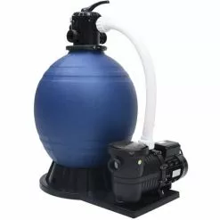 TRUE DEAL Filtre à Sable Avec Vanne 7 Voies Et Pompe 1000 W Bleu Et Noir -Pompe et filtre de piscine Soldes 57831962 3