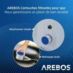 Filtre Antimicrobien AREBOS 6x Pour Bain à Remous De Piscine Spa -Pompe et filtre de piscine Soldes 57882070 3