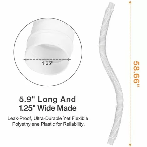 MACARON Tuyau De Rechange Pour Piscine De 1,25 Po De Diamètre Pour Piscines Hors Terre, Piscine Avec Pince Métallique Pour Pompe De Filtre Intex Ou Tuyaux De 3,2 Cm - 1,5 Mètre De Long (Paquet De 2)LO-Ron 2 MACARON Tuyau De Rechange Pour Piscine De 1,25 Po De Diamètre Pour Piscines Hors Terre, Piscine Avec Pince Métallique Pour Pompe De Filtre Intex Ou Tuyaux De 3,2 Cm - 1,5 Mètre De Long (Paquet De 2)LO-Ron – Image 2