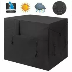 MACARON Couverture De Chauffe-Piscine Tissu Oxford 210D Couverture De Pompe à Chaleur De Piscine Housse De Mobilier D'extérieur Pour Climatiseur, Chauffe-Piscine, Mobilier D'extérieur（noir 101×86×78cm）LO-Ron -Pompe et filtre de piscine Soldes 58064903 4