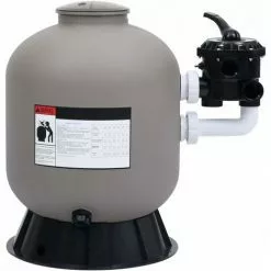 INLIFE Filtre à Sable Pour Piscine Avec Vanne à 6 Voies Gris