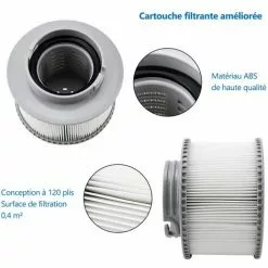 REGALI Filtre De Rechange Pour Ms-pa FD2089 Compatible Avec Toutes Les Cartouches Filtrantes MS-pa Actuelles Et Les Piscines Filtre Spa Gonflable (Version Améliorée) Lot De 2 -Pompe et filtre de piscine Soldes 58282262 4