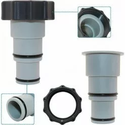 IRISFR Lilaris Lot De 2 Adaptateurs De Tuyau De Rechange, Adaptateurs Filetés Mâles Pour Pompe De Vidange De Piscine , Pompes De Connexion Filetées Pour Intex Fit ARU, Gris -Pompe et filtre de piscine Soldes 58302870 5
