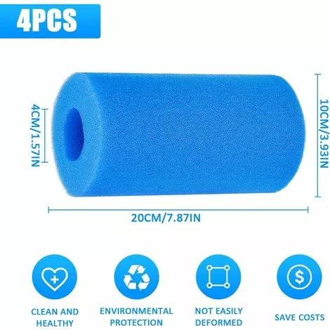 TANABATA Éponge Filtrante Type A 10*20cm,Mousse Pour Filtre Piscine Reutilisable 4 Pcs,Filtre Éponge Cartouche,Filtre De Piscine En Mousse,Réservoir De Poissons Filtre Éponge,Eponge De Filtre Pour Aquarium 2 TANABATA Éponge Filtrante Type A 10*20cm,Mousse Pour Filtre Piscine Reutilisable 4 Pcs,Filtre Éponge Cartouche,Filtre De Piscine En Mousse,Réservoir De Poissons Filtre Éponge,Eponge De Filtre Pour Aquarium – Image 2