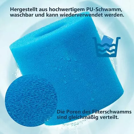 TANABATA 4 Filtres De Piscine En éponge De Type H - Cartouches Filtrantes Réutilisables Et Lavables - Pour Remplacement De Nettoyage Type H 3 TANABATA 4 Filtres De Piscine En éponge De Type H - Cartouches Filtrantes Réutilisables Et Lavables - Pour Remplacement De Nettoyage Type H – Image 3