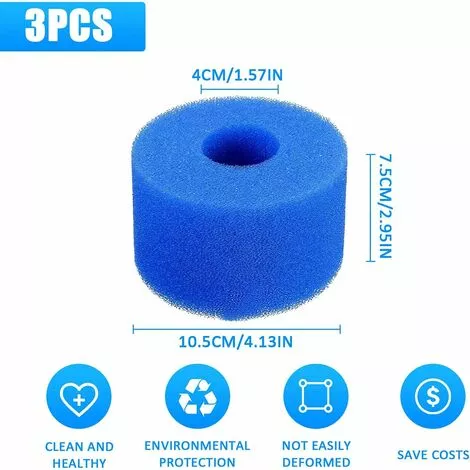 TANABATA Éponge Filtrante, Éponge Filtrante Type A, 3 Pièce Éponge De Filtre Pour Aquarium, Mousse Pour Filtre Piscine 108 * 40 * 73mm, Filtre Piscine Lavable Reutilisable, Filtre Spa Reutilisable 2 TANABATA Éponge Filtrante, Éponge Filtrante Type A, 3 Pièce Éponge De Filtre Pour Aquarium, Mousse Pour Filtre Piscine 108 * 40 * 73mm, Filtre Piscine Lavable Reutilisable, Filtre Spa Reutilisable – Image 2