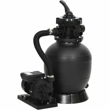 VidaXL Filtre à Sable De Piscine Avec Vanne 6 Voies Noir 1 VidaXL Filtre à Sable De Piscine Avec Vanne 6 Voies Noir