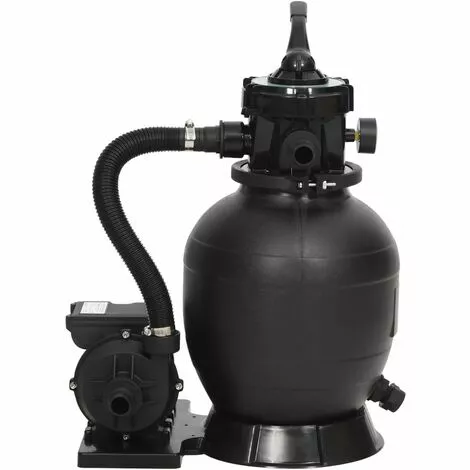 VidaXL Filtre à Sable De Piscine Avec Vanne 6 Voies Noir 2 VidaXL Filtre à Sable De Piscine Avec Vanne 6 Voies Noir – Image 2