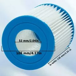 AOUGO Filtre De Piscine Pour Bestway Type II, Accessoires De Filtre De Piscine Gonflable De Rechange Pour Spa, Filtre De Piscine Pour Jardin Extérieur, Cartouche Lavable Et Réutilisable, 4,17 X 5,35 Pouces (4 PCS) 8 AOUGO Filtre De Piscine Pour Bestway Type II, Accessoires De Filtre De Piscine Gonflable De Rechange Pour Spa, Filtre De Piscine Pour Jardin Extérieur, Cartouche Lavable Et Réutilisable, 4,17 X 5,35 Pouces (4 PCS) -Pompe et filtre de piscine Soldes 58573981 4