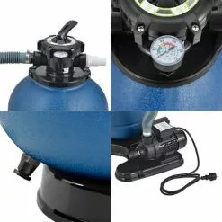 NOVA Pompe à Filtre De Sable Pour Piscines à 12-20 M³ 20 Kg 5 Valve De Positions Bleues -Pompe et filtre de piscine Soldes 58598432 4