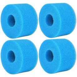 DONTODENT 4 Pièces Éponge Filtrante, Cartouche De Filtre En Mousse, Mousse Pour Filtre Piscine, Réutilisables Et Lavables, Filtre En Mousse - 100*40*200MM, Bleu