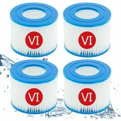 HIASDFLS Cartouches De Filtre Pour Piscine Type Vi Pour Bestway 58323, Taille Vi Spa Cartouche Filtre Pour Baignoire Pour Miami Pour Vegas, Pour Monaco-4Pcs