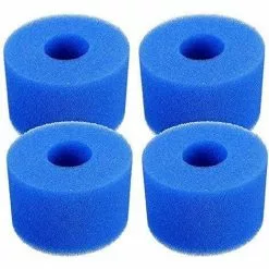 HIASDFLS 4 Pièces Filtre De Piscine En Mousse, Filtre Éponge Cartouche, Éponge Filtrante Type A, Cartouche De Filtre En Mousse Réutilisable Lavable, Pour Spa, Piscine, Jacuzzi-Blue-108*40*73Mm