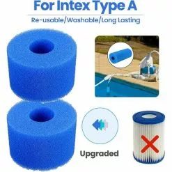 HIASDFLS 4 Pièces Filtre De Piscine En Mousse, Filtre Éponge Cartouche, Éponge Filtrante Type A, Cartouche De Filtre En Mousse Réutilisable Lavable, Pour Spa, Piscine, Jacuzzi-Blue-108*40*73Mm -Pompe et filtre de piscine Soldes 58678354 3
