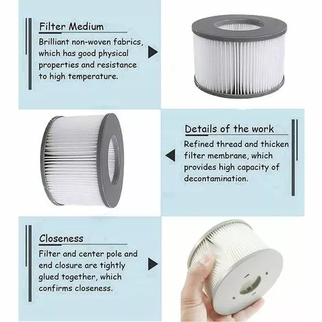 GDRHVFD 4Pcs Filtres De Rechange Pour Mspa Whirlpool Filter - Cartouches Filtrantes Pour Sous-Bateaux Et Spa Chauds - Pour Piscines Gonflables - Modèle À Partir De 2020 4 GDRHVFD 4Pcs Filtres De Rechange Pour Mspa Whirlpool Filter - Cartouches Filtrantes Pour Sous-Bateaux Et Spa Chauds - Pour Piscines Gonflables - Modèle À Partir De 2020 – Image 4