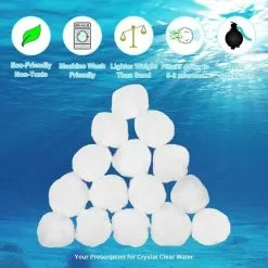 FVBJD 700G Balle Filtrante Piscine,Filtre Pour Piscine,Média Filtre à Fibres,de Sable Filtrant 500g Remplacent 18kg De Sable Filtrant,Billes Filtrantes Pour Piscines Intérieure Et Extérieure (500g) -Pompe et filtre de piscine Soldes 58754773 5