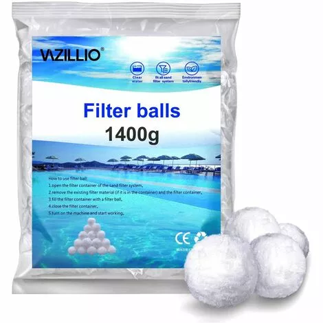 FVBJD 1400g Boules De Filtre De Piscine Équivalent à 50 Kg De Filtre à Sable, Balle Filtrante Piscine Convient à Divers Systèmes De Filtration De Piscine 1 FVBJD 1400g Boules De Filtre De Piscine Équivalent à 50 Kg De Filtre à Sable, Balle Filtrante Piscine Convient à Divers Systèmes De Filtration De Piscine