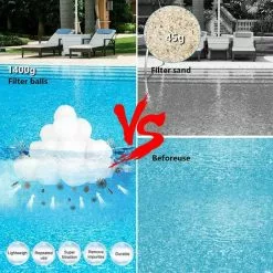 FVBJD 1400g Boules De Filtre De Piscine Équivalent à 50 Kg De Filtre à Sable, Balle Filtrante Piscine Convient à Divers Systèmes De Filtration De Piscine 7 FVBJD 1400g Boules De Filtre De Piscine Équivalent à 50 Kg De Filtre à Sable, Balle Filtrante Piscine Convient à Divers Systèmes De Filtration De Piscine -Pompe et filtre de piscine Soldes 58754776 3