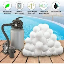 FVBJD 700g Filtre Balls Balles De Filtration,Filtre Pour Piscine De Peut Remplacer 25 Kg Sable Filtrant Sable De Quartz,Convient à Divers Systèmes De Filtration Boules De Filtre De Piscine -Pompe et filtre de piscine Soldes 58754780 4