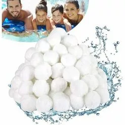 FVBJD Balles Filtrantes,Filtres De Piscine,Balles Filtrantes Piscine,Filtre Balls Balles De Filtration,Balles Filtrantes Réutilisables,Boule Filtrante,Outils De Nettoyage De Piscine Réutilisables（700g）