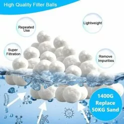 FVBJD Boules De Filtre De Piscine,Balles Filtrantes Piscine,Balle Filtrante Piscine,Piscine Filtres à Sable Filtrage,Balles Filtrantes Réutilisables,Filtre Pour Piscine. 8 FVBJD Boules De Filtre De Piscine,Balles Filtrantes Piscine,Balle Filtrante Piscine,Piscine Filtres à Sable Filtrage,Balles Filtrantes Réutilisables,Filtre Pour Piscine. -Pompe et filtre de piscine Soldes 58754785 4