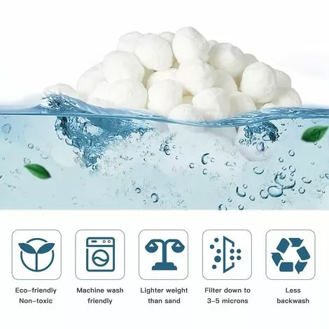 FVBJD Balles Filtrantes, 700g Boules De Filtre De Piscine, Peut Remplacer 25 Kg Sable Filtrant Sable De Quartz, Convient à Divers Systèmes De Filtration Boules De Filtre De Piscine 2 FVBJD Balles Filtrantes, 700g Boules De Filtre De Piscine, Peut Remplacer 25 Kg Sable Filtrant Sable De Quartz, Convient à Divers Systèmes De Filtration Boules De Filtre De Piscine – Image 2