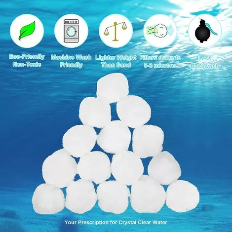 FVBJD 1000G Balle Filtrante Piscine,Filtre Pour Piscine,Média Filtre à Fibres,de 700g Remplacent 25kg De Sable Filtrant,Billes Filtrantes Pour Piscines Intérieure Et Extérieure(700g) 5 FVBJD 1000G Balle Filtrante Piscine,Filtre Pour Piscine,Média Filtre à Fibres,de 700g Remplacent 25kg De Sable Filtrant,Billes Filtrantes Pour Piscines Intérieure Et Extérieure(700g) – Image 5