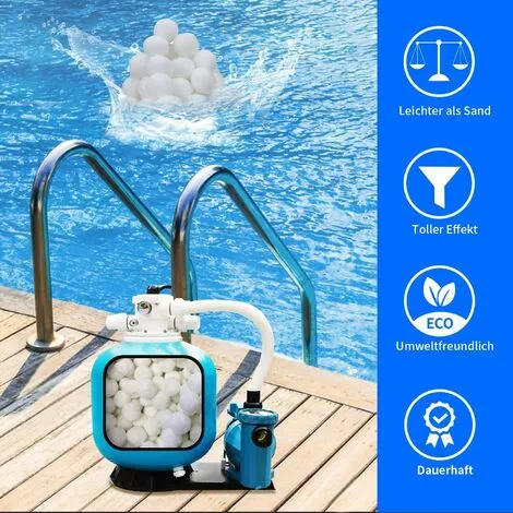 FVBJD Balles Filtrantes 700g, Balles Filtrantes Pour Piscine, Système De Filtration à Sable Alternative Pour 25 Kg De Sable Filtrant, Accessoires De Rechange Pour Filtre De Piscine, Pompe De Filtration 2 FVBJD Balles Filtrantes 700g, Balles Filtrantes Pour Piscine, Système De Filtration à Sable Alternative Pour 25 Kg De Sable Filtrant, Accessoires De Rechange Pour Filtre De Piscine, Pompe De Filtration – Image 2
