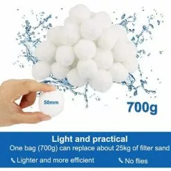 FVBJD Balles Filtrantes, Boules De Filtre De Piscine 500g, Alternative Pour 18kg De Sable Filtrant, Filtre Pour Piscine, Adaptent à Tous Les Filtres à Sable Ou Verre Existants, Bon Effet De Filtre -Pompe et filtre de piscine Soldes 58754850 3