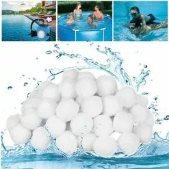 FVBJD 500g / 5.5L Boules De Filtre De Piscine, Balles Filtrantes,Média Filtre à Fibres Pour Piscine Filtres à Sable Filtrage De L'eau,Écologique, Léger Et Durable