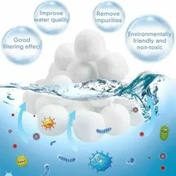 FVBJD Balles Filtrantes,800g Boules De Filtre De Piscine,Pool Filter Balls,Balles De Filtration,Nettoyeur De Piscine,Média Filtre à Fibres Pour Piscine,Convient à Divers Systèmes De Filtration -Pompe et filtre de piscine Soldes 58754863 5