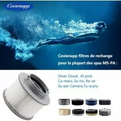 OUSUDELA Filtre De Rechange Pour Compatible Avec Toutes Les Cartouches Filtrantes MS-pa Actuelles Et Les Piscines Filtre Spa Gonflable Lot De 2 -Pompe et filtre de piscine Soldes 59003689 3