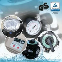 VICCO Système De Filtration à Sable 13,2m³/h Gris/Noir Minuterie VitaliSpa -Pompe et filtre de piscine Soldes 59119821 5