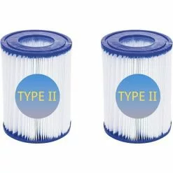 AOUGO Lot De 2 Cartouches De Filtre De Piscine De Type II – Compatible Avec Les Filtres Bestway 58094 – Accessoires De Filtre De Piscine Gonflable De Rechange Pour Spa