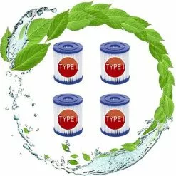 EINEMGELD Filtre Pour Bestway 58093 Cartouches Type I, Pour Bestway Filtre De Remplacement Pour Pompe 305/366, Cartouches Filtrantes Taille 1, Pour Nettoyage De Piscine (4 Pièces)