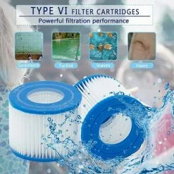EINEMGELD Filtre VI Cartouche Pour Bestway Lay-Z-Spa, Cartouches Filtrantes Rechange Pour Miami Vegas Monaco BW58323, Pour Bestway 58239 (4 Pièces) -Pompe et filtre de piscine Soldes 59434053 4